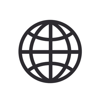 Globe Icon. World symbol. Round globe. Icon world. Globe symbol. Earth sign. Globe stencil. Planet Earth. Global network.