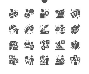 Insurance agent Well-crafted Pixel Perfect Vector Solid Icons 30 2x Grid for Web Graphics and Apps. Simple Minimal Pictogram