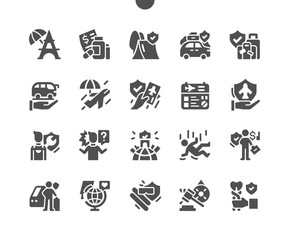 Travel Insurance Well-crafted Pixel Perfect Vector Solid Icons 30 2x Grid for Web Graphics and Apps. Simple Minimal Pictogram
