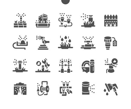 Automatic lawn watering Well-crafted Pixel Perfect Vector Solid Icons 30 2x Grid for Web Graphics and Apps. Simple Minimal Pictogram