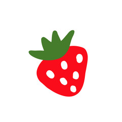 Red strawberry vector icon. Vector illustration of a  forest berry.