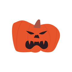 angry pumpkin cartoon free form style icon vector design