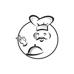 Obraz premium chef logo clipart hat illustration character design vector