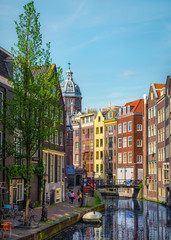 Sunshine and shadows on an Amsterdam Canal