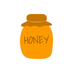 Jar of honey. Vector illustration cartoon healthy