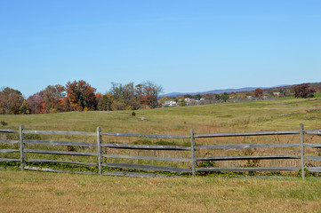Fototapeta premium wooden fence in the field