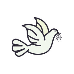 dove line and fill style icon vector design