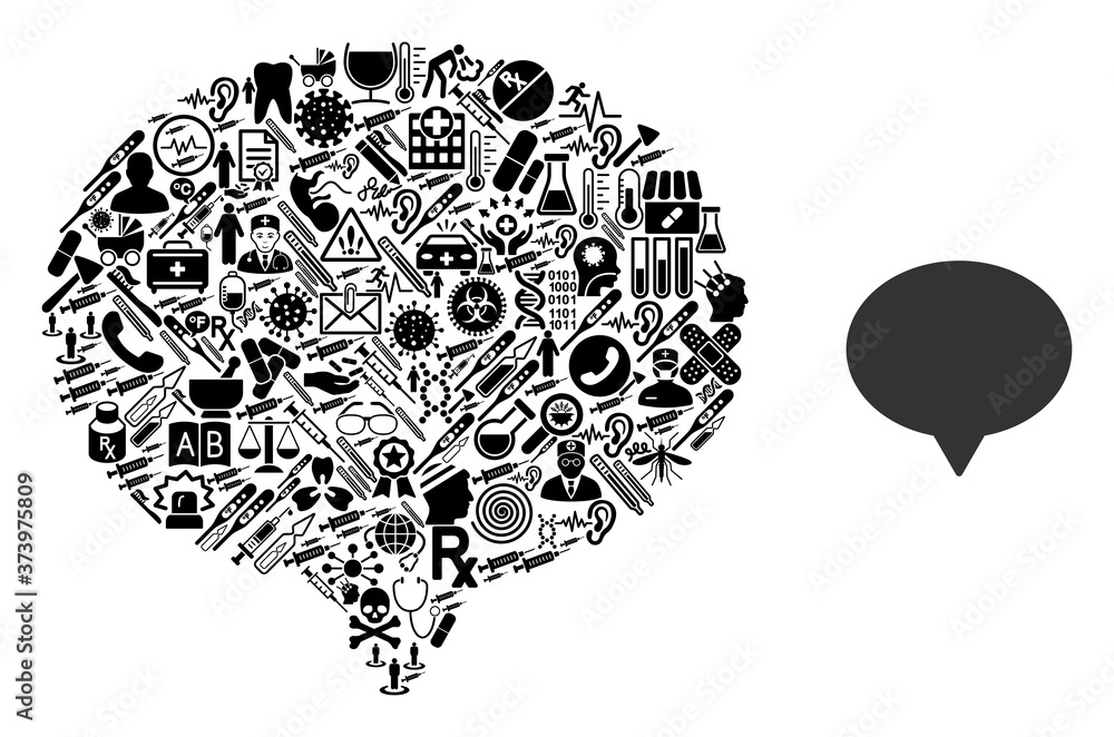Poster mosaic hint of health icons and basic icon. mosaic vector hint is formed of healthcare icons. flat i