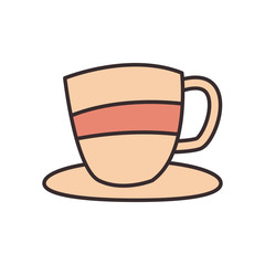 coffee cup line and fill style icon vector design