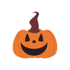 happy pumpkin cartoon free form style icon vector design