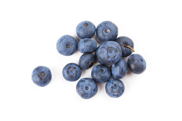 heap of blueberries isolated on white background
