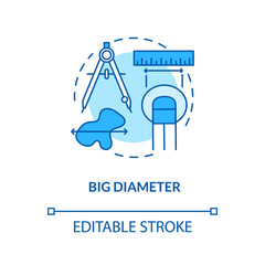 Big diameter concept icon. Self examination. Skin cancer warning symptomes. Large moles in diameter idea thin line illustration. Vector isolated outline RGB color drawing. Editable stroke