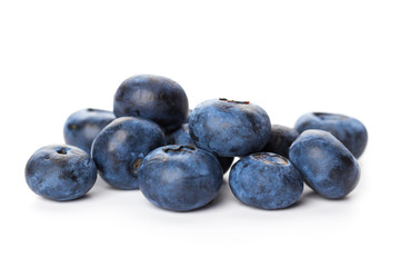heap of blueberries isolated on white background
