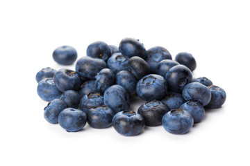 heap of blueberries isolated on white background