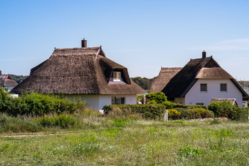 A typical thatched roof house in Usedom.