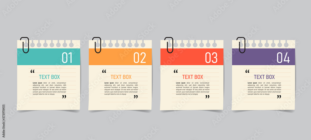 Poster Text box design with note papers.	
