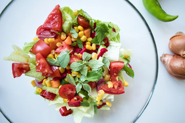 vegetable salad with feta cheese