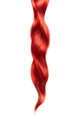 Obraz premium Red shiny hair on white background, isolated