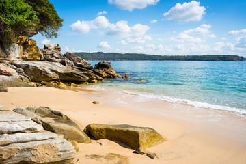 Fototapeta na wymiar Lady Bay Nudist Beach at Watsons bay, Sydney, Australia. 