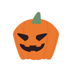 scary pumpkin cartoon free form style icon vector design