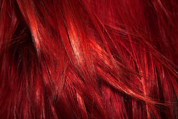 Red shiny hair as background