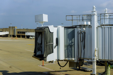 Airplane in airport for bridge passengers boarding