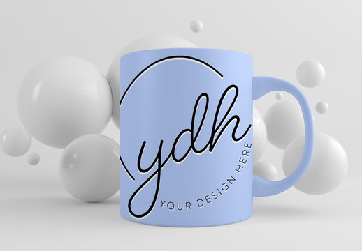 Mug with Floating Spheres Mockup