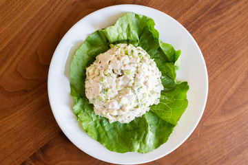 Chicken Salad Scoop on Lettuce