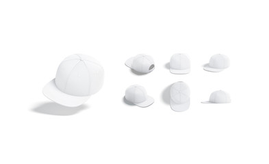 Blank white jeans snapback mock up, different views