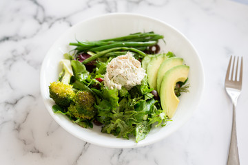Avocado Salad with Chicken Salad Scoop