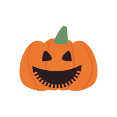 happy pumpkin cartoon free form style icon vector design