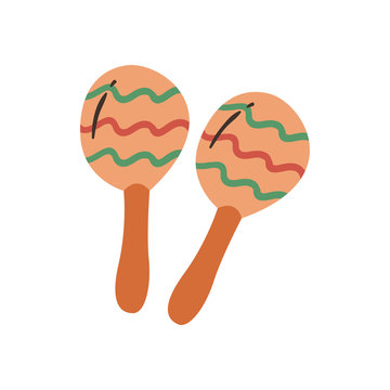 orange maracas with green and red waves clip art preview