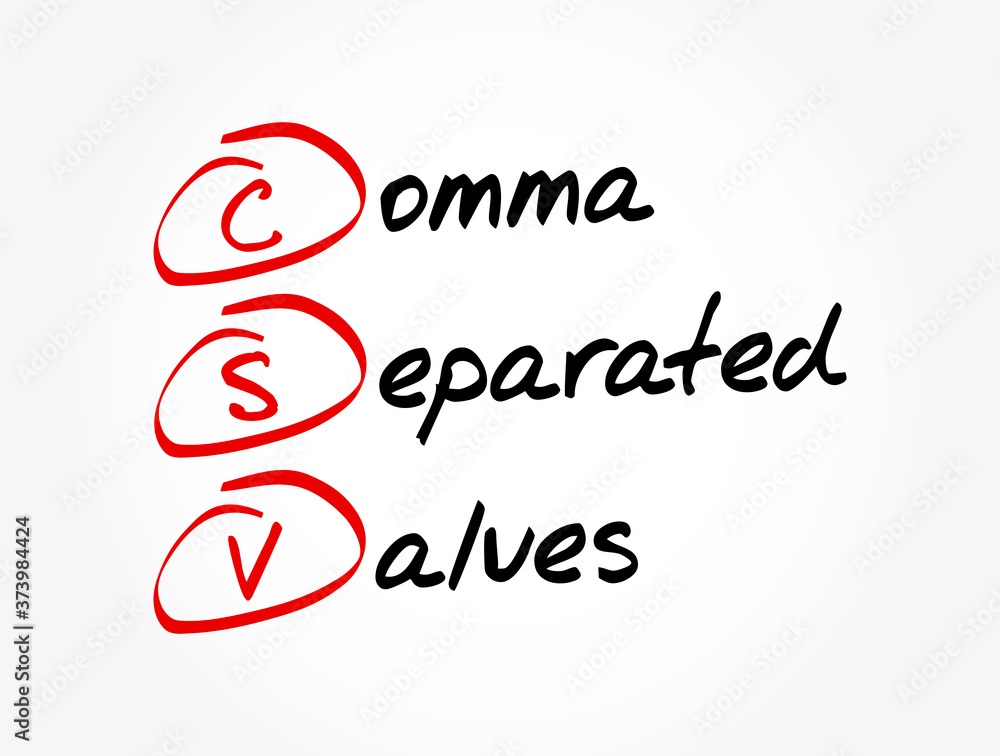 Poster csv - comma separated values acronym, technology concept background