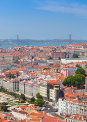 Fototapeta na wymiar Lisbon aerial view at sunny summer day, Portugal