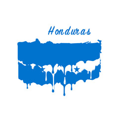Painted Honduras flag, Honduras flag paint drips. Stock vector illustration isolated on white background