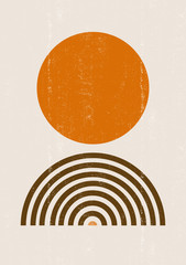 Burnt orange Sun print boho minimalist printable wall art