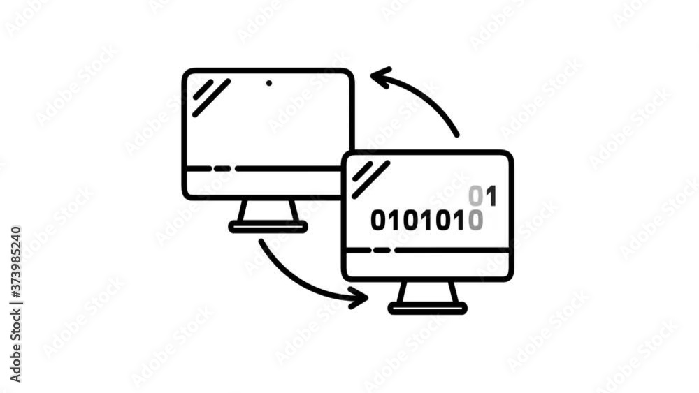 Poster computer connection line icon on the alpha channel