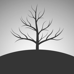 Abstract illustration with tree silhouette.