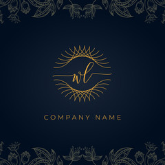 Fototapeta na wymiar Elegant luxury letter WL logo.