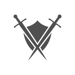 Shield and sword icon.