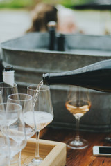 Pouring Champaign Sparkling Wine