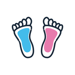 Feetprints line and fill style icon vector design