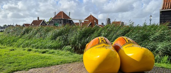 Panorama van de Zaanse Schans in Nederland