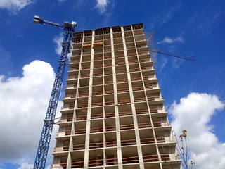 construction of a modern high-rise building
