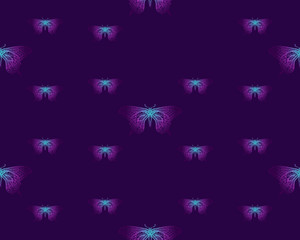 Obraz na płótnie Canvas seamless pattern of a drawn abstract forest bee on a dark blue background. Botanical design. Perfect for banners, postcards, invitations and for use in textile design. EPS 10