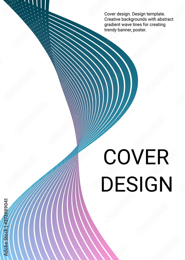 Fototapete cover design. design template. creative backgrounds with abstract gradient wave lines for creating t