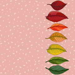 Autumn postcard. Festive card with leaves. Autumn leaves. Vector banner.