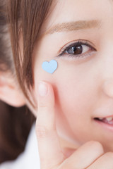 ハートマークと女性