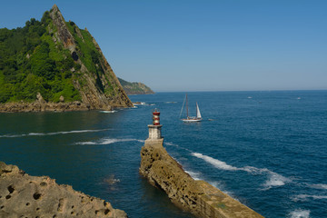 lighthouse in the sea basque country