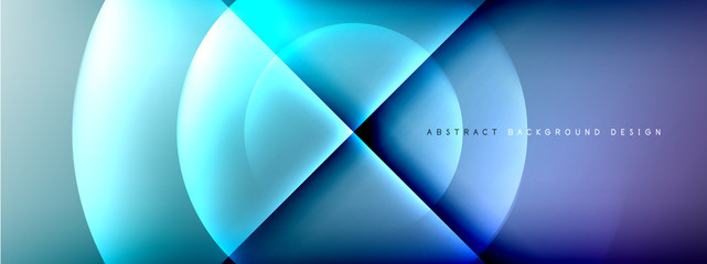Fototapeta na wymiar Vector abstract background - circle and cross on fluid gradient with shadows and light effects. Techno or business shiny design templates for text